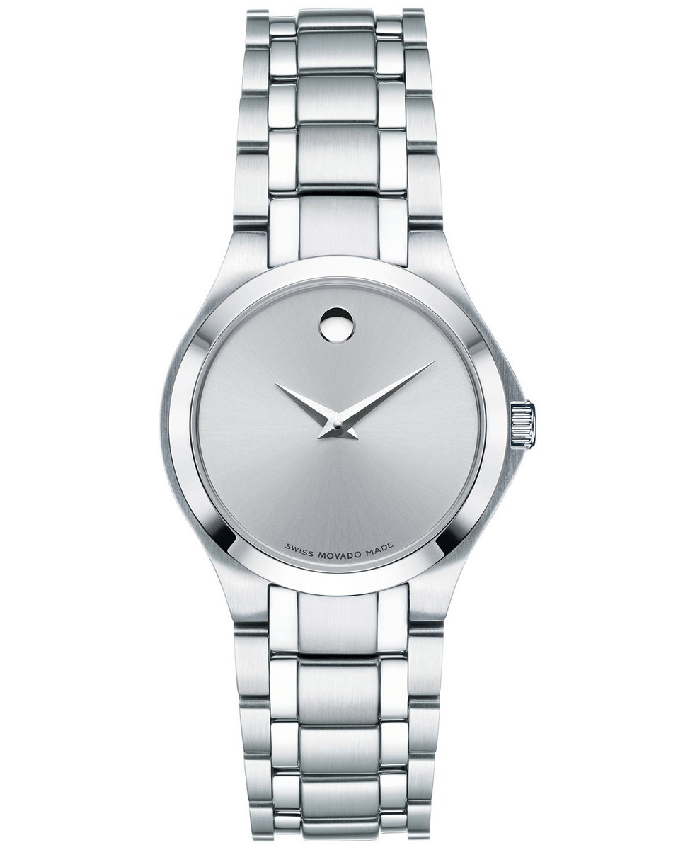 Movado collection stainless steel Swiss watch Movado Stainless Steel Automatic Black Dial Watch | Miner main image 3