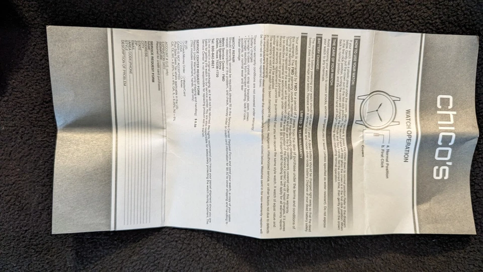 Reloj Pulsera chico's Movimiento Japón Plata y Oro, Pequeño, Nuevo Con Caja Sin Etiquetas Foto 3 de 4