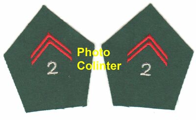 2nd RCS / TRAIN - Pair of collar patches Sous-Off.  for mle jacket 1952/58