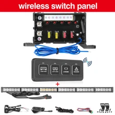4 Gang Switch Panel Auxiliary ATV UTV Boat Marine + 37" LED Rear Chase Light Bar