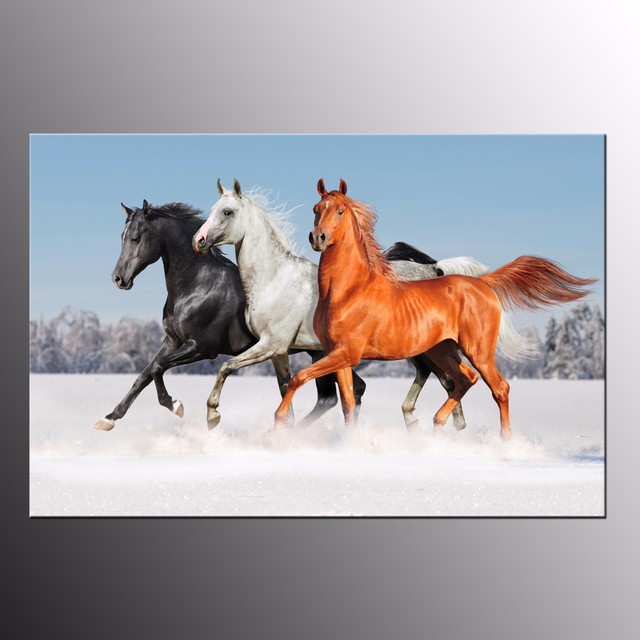 Canvas Print Art For Wall Decor Running Horses Canvas Wall Art Painting No Frame For Sale Online