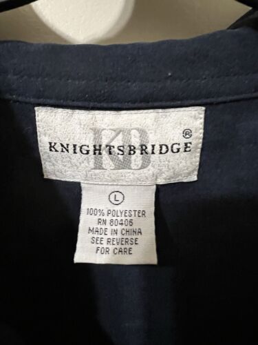 Knights Bridge Button Up Shirt Men's Size L Navy 100% Polyester Faux suede - Picture 3 of 7
