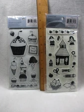 Heidi Grace - 2 Cling Stamp Sets - School & Sweets - Cupcakes/Ice Cream