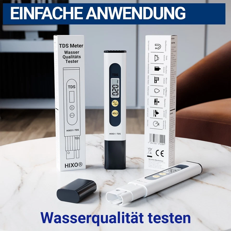 1x TDS Wasser Tester Meter Messgerät Wasserqualität 0-9990 ppm Wasserhärte - Bild 2 von 4