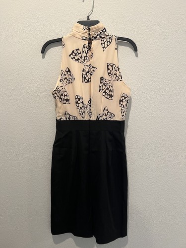 Vestido de seda firmado Milly estampado de lazo cuello alto falda de lana cintura chisme niña 6 - Imagen 9 de 14