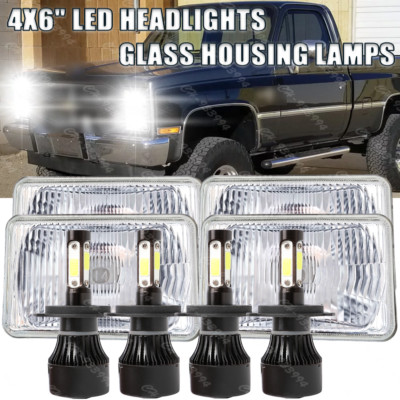 4pcs 4x6'' Headlights HI-LO Beam Lamp FOR Chevy Pickup 1981-87 C10 K10 Blazer