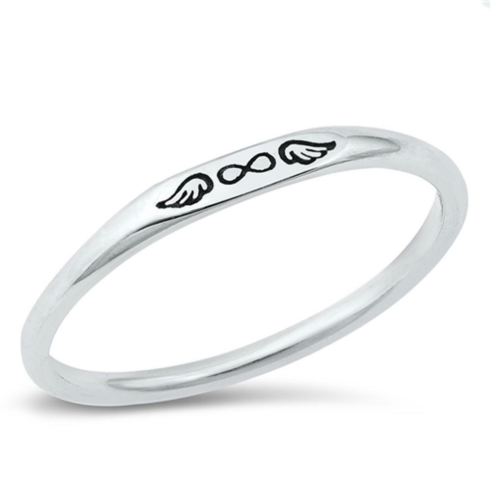 Guardian Angel Wings Ring - Dainty 925 Sterling Silver With Cubic Zirconia - View #6