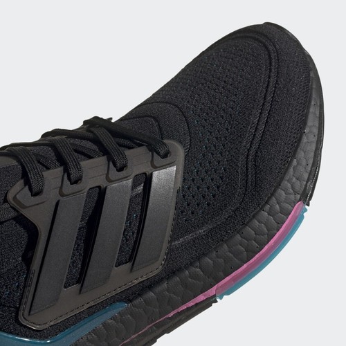 Men's Adidas UltraBoost 21 Running Shoes Black / Carbon / Teal Sz 8.5 FZ1921 - Picture 8 of 9