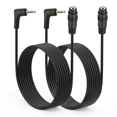 2.5mm Audio Verlängerungskabel, 2Pack 90 Grad 2.5 TRRS Stecker auf Buchse Jack A