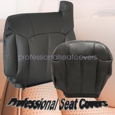 Left Driver Bottom Top Leather Seat Cover Dark Gray For 1999-2002 Gmc Sierra