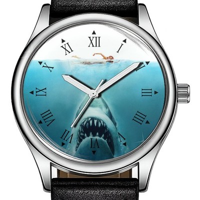 Shark Jaws Maneater In Blue Sea Trendy 38mm Face Armbanduhr