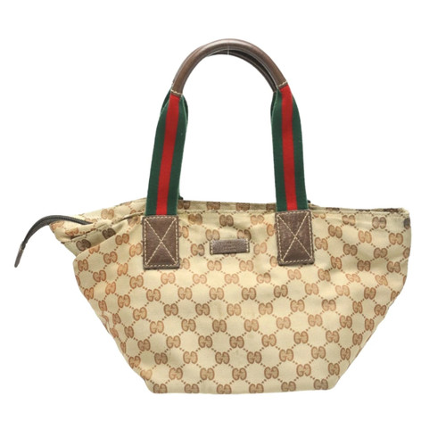 Gucci Handbag Tote Bag Gg Canvas 131228 Beige Ss Used