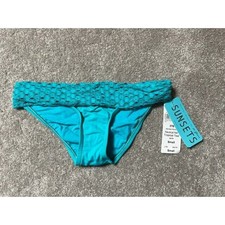 Retro 60s Bikini Bottom S Crocheted High-Waist Pin-up Swim Beach Resort Coastal