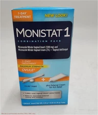 Monistat 1-Dose Yeast Infection Treatment Ovule Insert & External Itch Cream ...