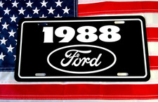 Black 1988 Ford License Plate Tag 88 Escort Gt Tempo Ranger Bronco Thunderbird