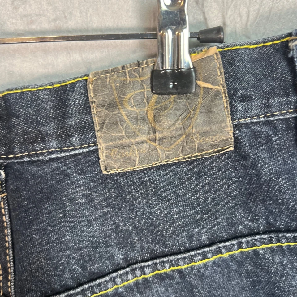 Vintage Corked Jeans Mens Size 32 x 31 Baggy Fit Jeans W/ Yellow Stitching - Image 3 of 4