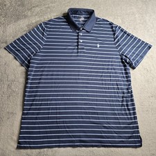 Polo Ralph Lauren Performance Polo Shirt Mens XL Blue Striped Golf Stretch