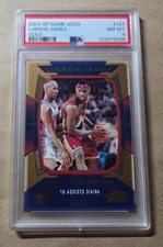 LEBRON JAMES ~~~ ( sp  50/50 ) GOLD ~~~ 2004 sp game used season in review PSA 8