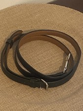 COACH BROWN  Black Crossgrain Leather Long Adjustable Replacement Strap