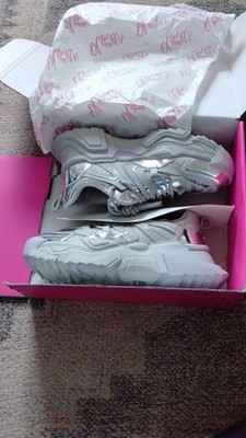 Olivia Miller OM-W24-302 Grey Metallic Mesh Women's Comfort Athletic Sneakers