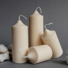 Pillar Candle Silicone Mold Taper Column Simple Design DIY Wax Stick Decor