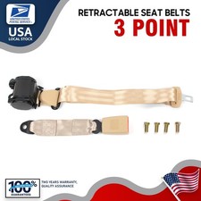 Beige 3 Point Retractable Seat Belt Universal Replacement For Most Vehicles