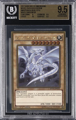 2017 YU-GI-OH! THE DARK SIDE OF DIMENSIONS BLUE-EYES WHITE DRAGON BGS 9.5