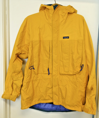 VINTAGE Patagonia Jacket Mens XLarge Yellow Raincoat Super Pluma Gridman Adult