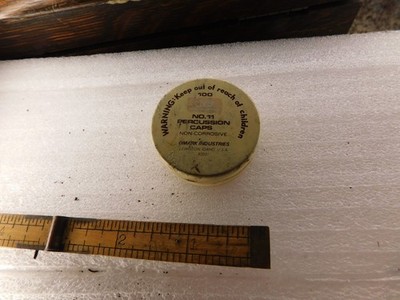 Old Omark Industries No. 11 Percussion Caps Cap Tin - Empty