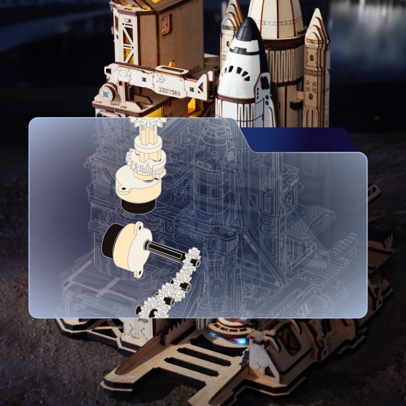 ROKR 3D Wooden Puzzle Kits Space Shuttle Mechanical Model Gifts Decor Toys