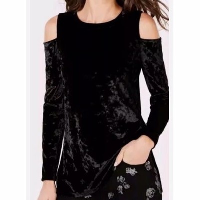 NWT MICHAEL MICHAEL KORS Velvet Cold-Shoulder Top Size M