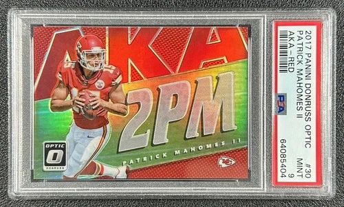 PATRICK MAHOMES II PSA 9 2017 PANINI DONRUSS OPTIC #30 ROOKIE AKA RED RC 47/99