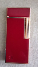 Ancien Briquet rowenta - Laque de Chine Rouge- Plaqué or - vintage