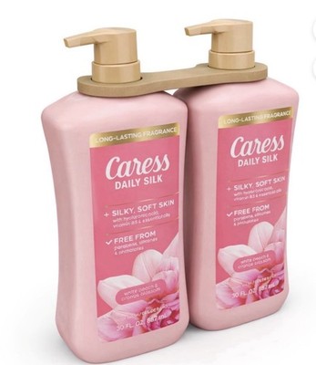Caress Daily Silk Body Wash, White Peach & Orange Blossom, 30 fl. oz., 2-Pack.