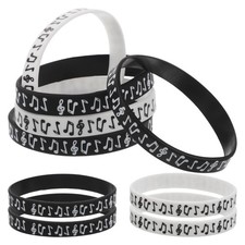 12 Pcs Party Favor Ideas Music Silicone Bracelets Flexible Wristbands