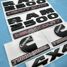 5X For RAM 2500 Heavy Duty 4X4 Cummins Turbo Diesel Fender & Tailgate Emblem Set