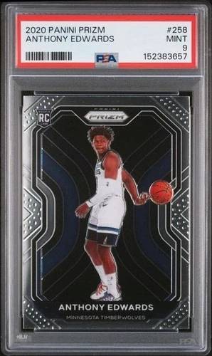 ANTHONY EDWARDS 2020-21 Panini Prizm Rookie #258 PSA 9 Mint