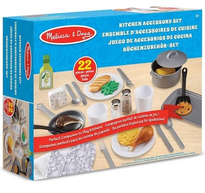 Melissa & Doug Küchenzubehör Spielset. Geschenk für Jungen & Mädchen, Rollenspiel Spielzeug