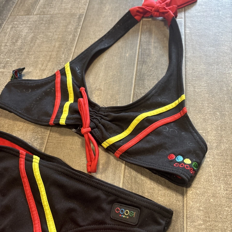 Бикини для девочек Coogi размер 7 черное с радужными деталями - Изображение 4 из 4
