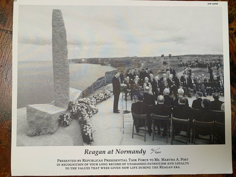 BW Reagan At Normandy 12/500 Print From Presidential Task Force