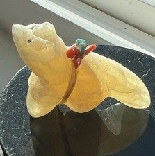 Zuni Wolf Fetish Daryl Shack Sr Citrus Stone Gifts Eyes F1750