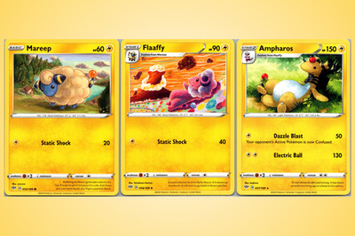 Mareep Flaaffy Ampharos, Evolution Line, 3 Card Set, Darkness Ablaze