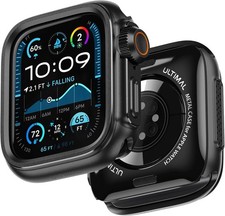 Rugged Black Metal Case for Apple Watch Series 11/10 46mm, Shockproof Protection