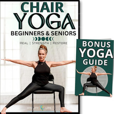 Chair Yoga for Seniors DVD Set + Poster + Bonus Gentle Exercise for Elderly...