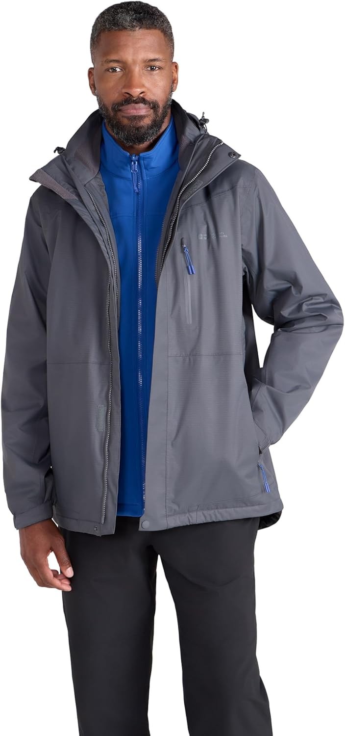 Mountain Warehouse Bracken Extreme Mens 3 in 1 Waterproof Jacket – Adjustable