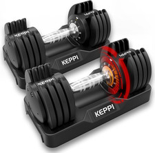Adjustable Dumbbells Set 25Lb/55Lb with Anti-Slip Metal Handle for Workout