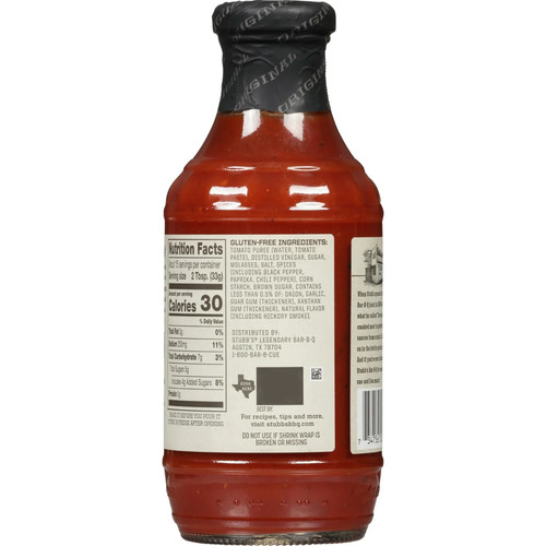 Stubb's Original BBQ Barbecue Sauce 18oz Bottle - Picture 2 of 2