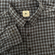 J Crew Flannel Shirt Men L Blue Black Gingham Check Plaid Workwear Thick