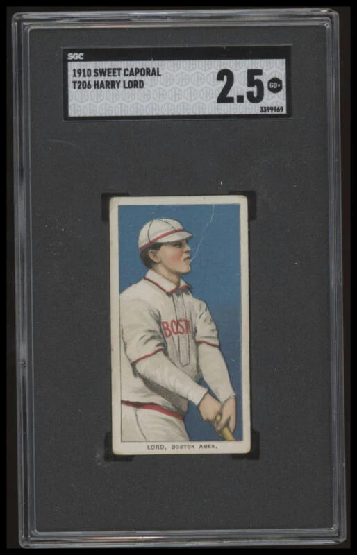 1909 T206 HARRY LORD NNO GOOD+ SWEET CAPORAL 350 SGC 2.5 BASEBALL BOSTON RED SOX