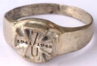 Navy U7 1941-43 Iron cross U-boat German ring WW2 Submarine U-Boot Kriegsmarine